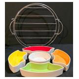 LL-ST - Silvia Home Collection Lazy Susan - 5 Color Dishes Center Bowl