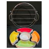 LL-ST - Silvia Home Collection Lazy Susan - 5 Color Dishes Center Bowl
