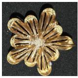 LL-ST - Gold-Tone Multi-Strand Crystal Necklace with 2-Inch Floral Pendant, 22-Inch Length