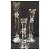 LL-ST - Bowring Crystal Candle Holders - 9in, 11in & 13in Tall (Set of 3)