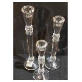 LL-ST - Bowring Crystal Candle Holders - 9in, 11in & 13in Tall (Set of 3)