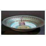 LL-ST - Artistic Accents Hand Decorated Glass Bowl 16" Diameter - Made in Turkey