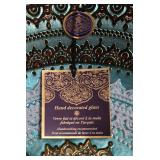 LL-ST - Artistic Accents Hand Decorated Glass Bowl 16" Diameter - Made in Turkey