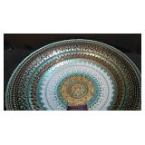 LL-ST - Artistic Accents Hand Decorated Glass Bowl 16" Diameter - Made in Turkey