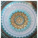 LL-ST - Artistic Accents Hand Decorated Glass Bowl 16" Diameter - Made in Turkey