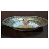 LL-ST - Artistic Accents Hand Decorated Glass Bowl 16" Diameter - Made in Turkey