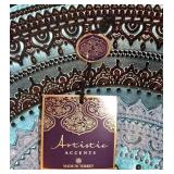 LL-ST - Artistic Accents Hand Decorated Glass Bowl 16" Diameter - Made in Turkey