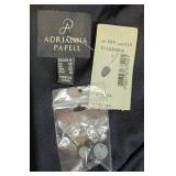 LL-ST - Adrianna Papell Navy Beaded Ruched Dress Size 16 NEW with Tags