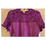 LL-ST - Ava & Yelly Burgundy Lace Dress - Size 16