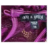 LL-ST - Ava & Yelly Burgundy Lace Dress - Size 16