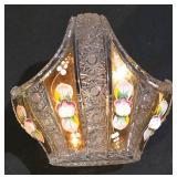 LL-ST - Vintage Bohemian Czech Republic Sawtooth Rim Crystal Bowl and Crystal Basket