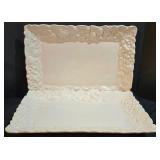 LL-ST - White Ceramic Fruit Motif Trays - Made in Italy