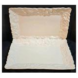 LL-ST - White Ceramic Fruit Motif Trays - Made in Italy