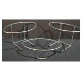 LL-ST - Three Oval Ceramic Serving Dishes on Metal Serving Rack