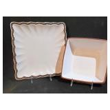LL-ST - Euro Ceramica Square Serving Tray & 8.25-Inch Square Bowl - Made in Portugal