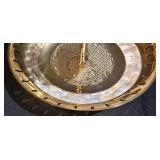 LL-ST - Three-Tier Brass Centerpiece Stand with Mother-of-Pearl Inlay - 12 in Tall