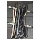 LL-ST - Vittorio Patchwork Faux Leather Handbag - Black & Tan Croc Style Texture