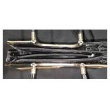 LL-ST - Vittorio Patchwork Faux Leather Handbag - Black & Tan Croc Style Texture