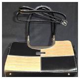 LL-ST - Vittorio Patchwork Faux Leather Handbag - Black & Tan Croc Style Texture