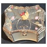 LL-ST - Vanity Accessories Set - Oval Mirrored Tray, Jewel Box, Hair Clip, Eiffel Scissors (Lot of 4)