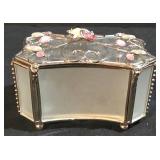 LL-ST - Vanity Accessories Set - Oval Mirrored Tray, Jewel Box, Hair Clip, Eiffel Scissors (Lot of 4)