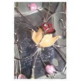 LL-ST - Vanity Accessories Set - Oval Mirrored Tray, Jewel Box, Hair Clip, Eiffel Scissors (Lot of 4)