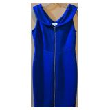 LL-ST - Calvin Klein Dress - Blue - Sleeveless Front Zip - Size 14