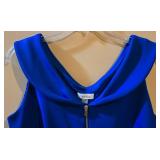 LL-ST - Calvin Klein Dress - Blue - Sleeveless Front Zip - Size 14