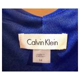 LL-ST - Calvin Klein Dress - Blue - Sleeveless Front Zip - Size 14