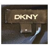 LL-ST - DKNY Dress - Black Bodice with Black & White Houndstooth Skirt, Size 14