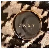 LL-ST - DKNY Dress - Black Bodice with Black & White Houndstooth Skirt, Size 14