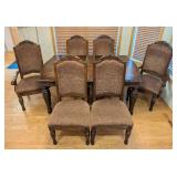 K - Ashley Furniture Dining Table Set, 8 Chairs & 18-in Leaf