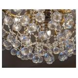 ML - Crystal Chandelier Fixture - Crystal Drops & Gold-Tone Arms
