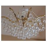 ML - Crystal Chandelier Fixture - Crystal Drops & Gold-Tone Arms