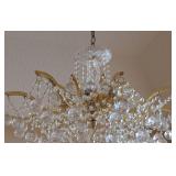 ML - Crystal Chandelier Fixture - Crystal Drops & Gold-Tone Arms