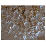 ML - Crystal Chandelier Fixture - Crystal Drops & Gold-Tone Arms
