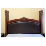 MB - King Bed Power Adjustable Frame with Duo Remotes and Pair of Nightstands - Cherry Grain, Ornate Headboard
