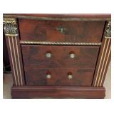 MB - King Bed Power Adjustable Frame with Duo Remotes and Pair of Nightstands - Cherry Grain, Ornate Headboard