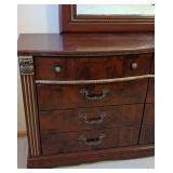 MB - Mirrored Dresser With Arch Mirror - Burl Wood Veneer