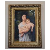 LR - Madonna and Child Reproduction Painting in Ornate Gold Frame