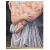 LR - Madonna and Child Reproduction Painting in Ornate Gold Frame