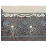 LR - Ashley Furniture Margilles Glass-Top Coffee Table Dark Wood, Ornate Base