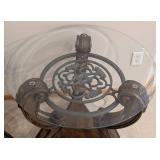LR - Pair of Elegant Ashley Furniture Margilles Glass Top Side Tables