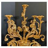 MB - Pair of Antique French Sèvres-Style Cobalt Blue Porcelain Candelabras