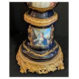 MB - Pair of Antique French Sèvres-Style Cobalt Blue Porcelain Candelabras