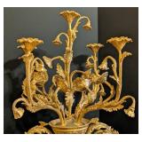 MB - Pair of Antique French Sèvres-Style Cobalt Blue Porcelain Candelabras