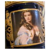 MB - Pair of Antique French Sèvres-Style Cobalt Blue Porcelain Candelabras