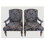 LR - World Market Armchairs Pair - Ikat Upholstery