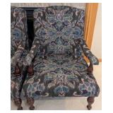 LR - World Market Armchairs Pair - Ikat Upholstery