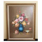 ML - M. H. Hwang Framed Floral Painting